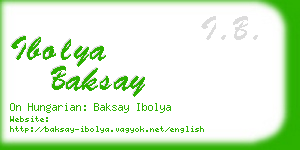 ibolya baksay business card